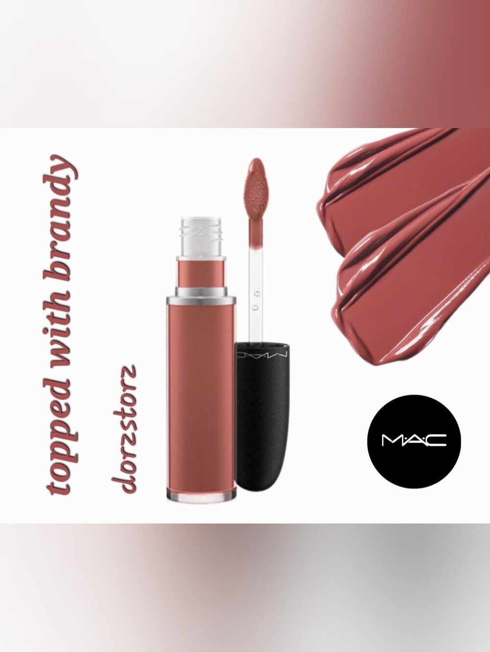 MAC Liquid Lipcolour • TOPPED WITH BRANDY • .17 oz • Deep Dirty Rose •New in box